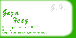 geza hetz business card